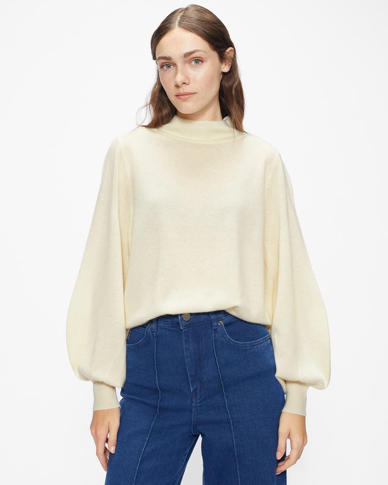 Ted Baker Shano Balloon Sleeve Stickat Dam Vita | QIL-813479