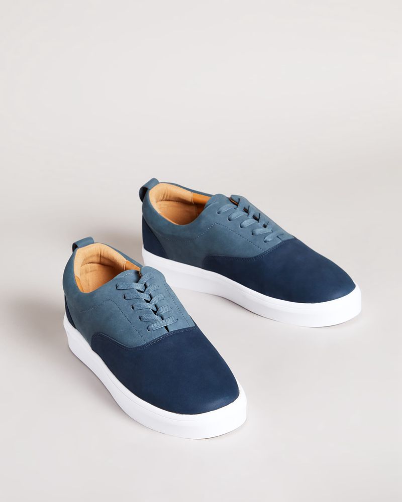 Ted Baker Shaunn Nubuck Casuals Sneakers Herr Blå | CXU-403298