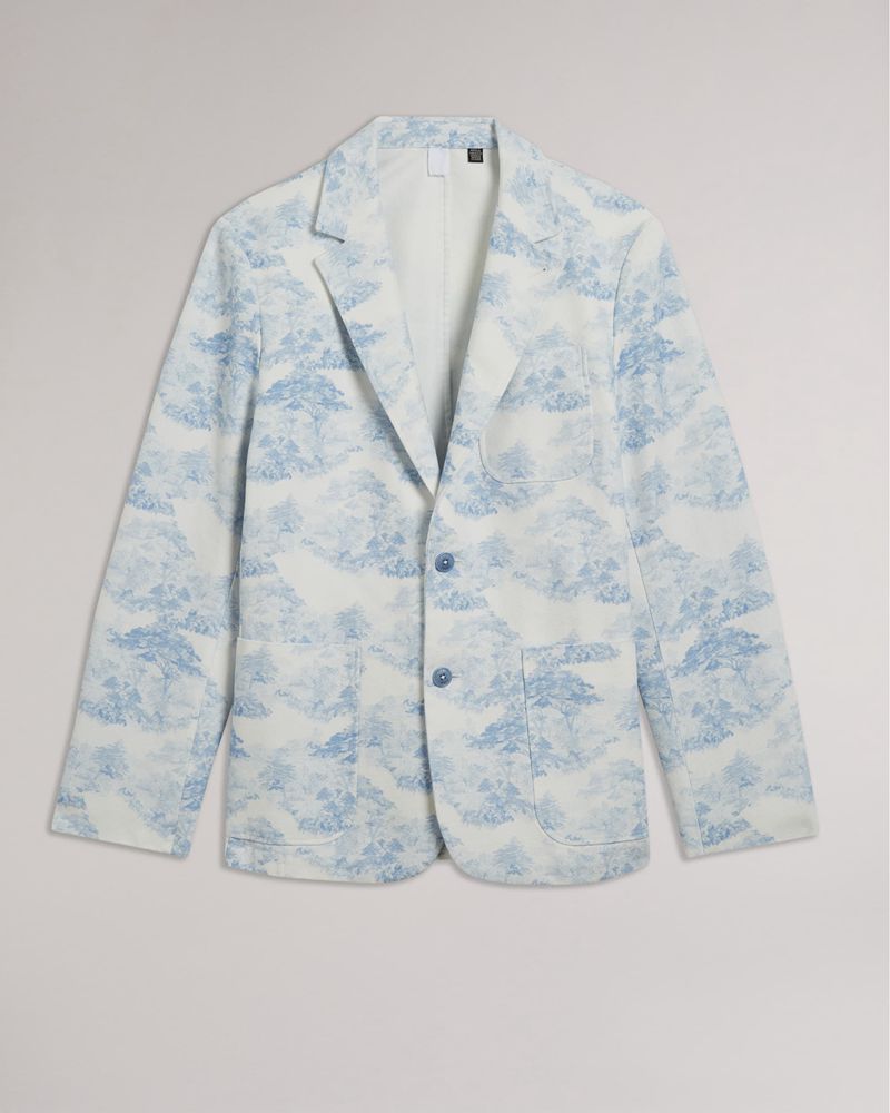 Ted Baker Sibton Printed Canvas Blazer Blazers Herr Blå | HNV-978241