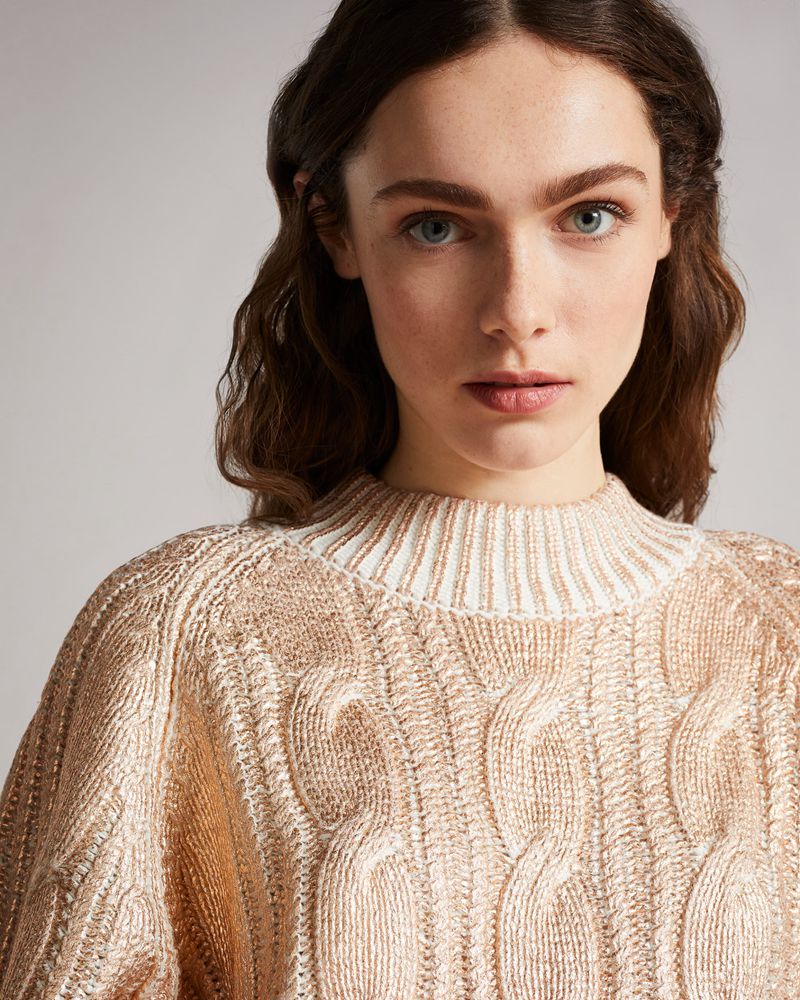Ted Baker Sidonyy Cable Knit Stickat Dam Rosa | XPD-268945