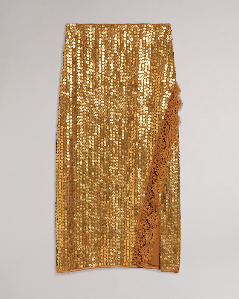 Ted Baker Signora Sequin Column Slip Kjolar Dam Bruna | NBY-697125
