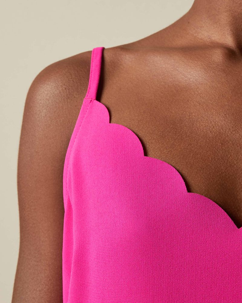 Ted Baker Siina Scallop Neckline Cami Blast Dam Rosa | DRL-582371