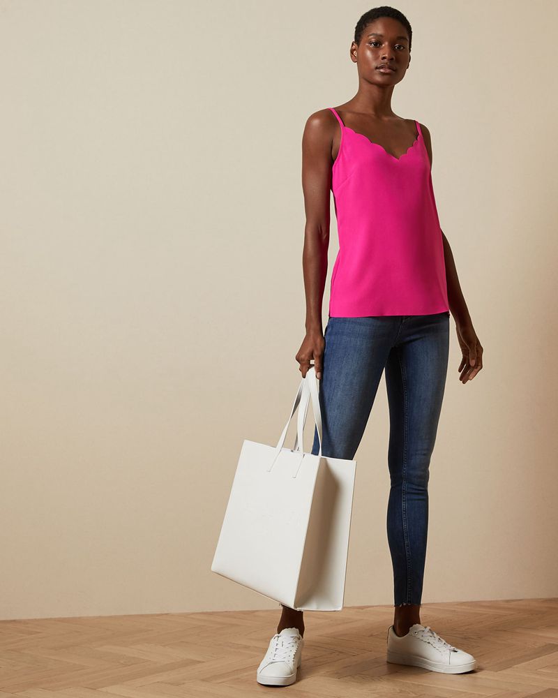 Ted Baker Siina Scallop Neckline Cami Blast Dam Rosa | DRL-582371