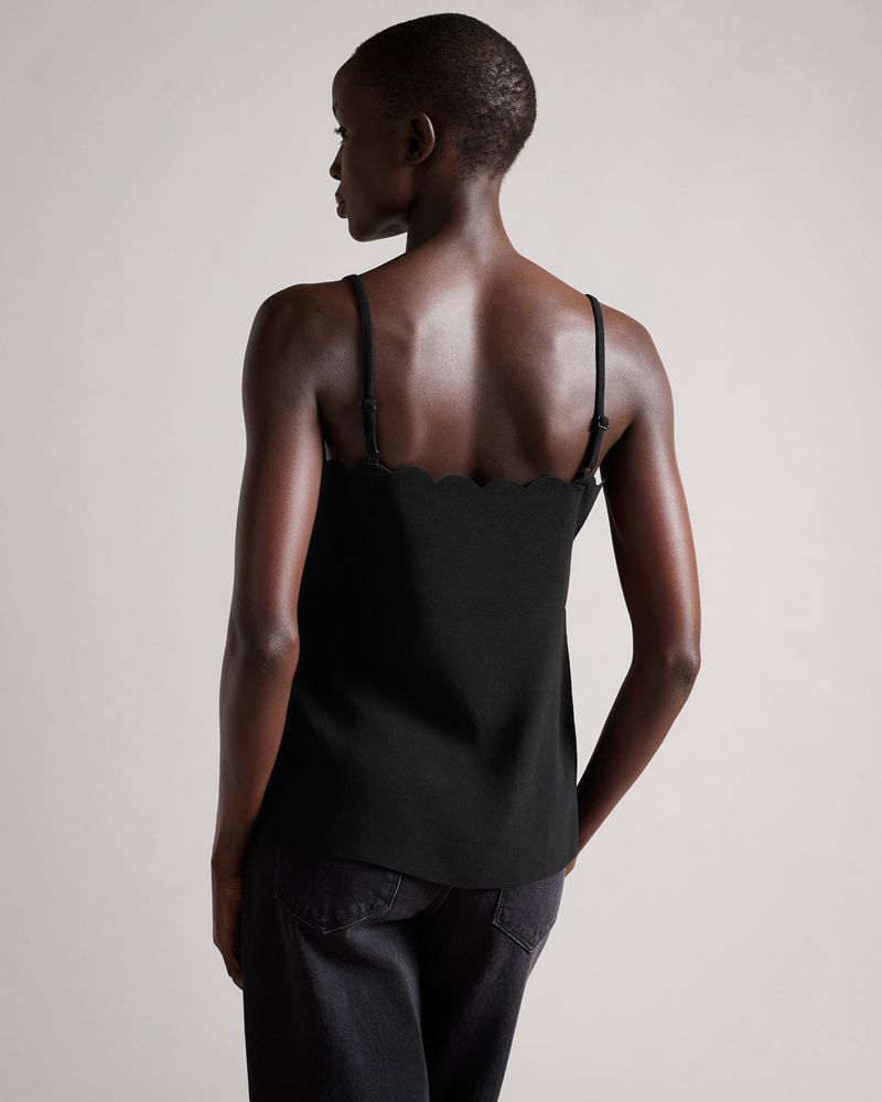 Ted Baker Siina Scallop Neckline Cami Blast Dam Svarta | UXC-986157