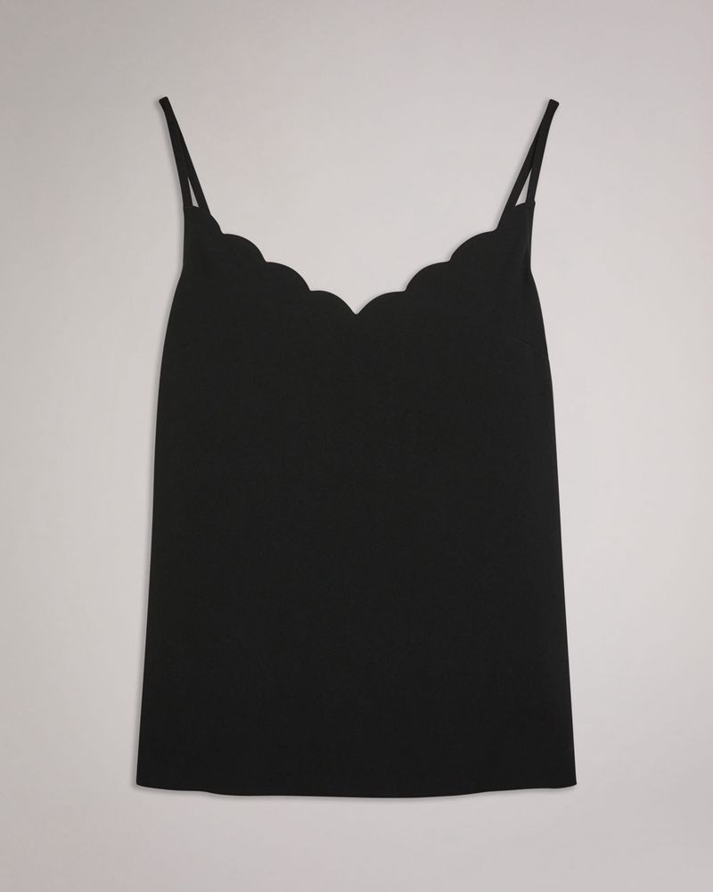 Ted Baker Siina Scallop Neckline Cami Blast Dam Svarta | UXC-986157