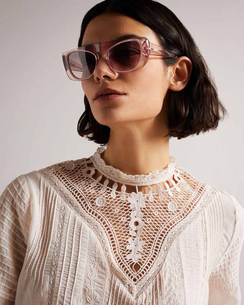 Ted Baker Sjandra Tws165 Solglasögon Dam Vita | AFR-356170