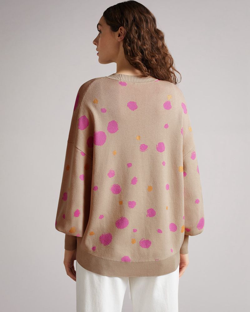 Ted Baker Ssaskia Knitted Jacquard Curved Hem Blast Dam Bruna | NML-802754
