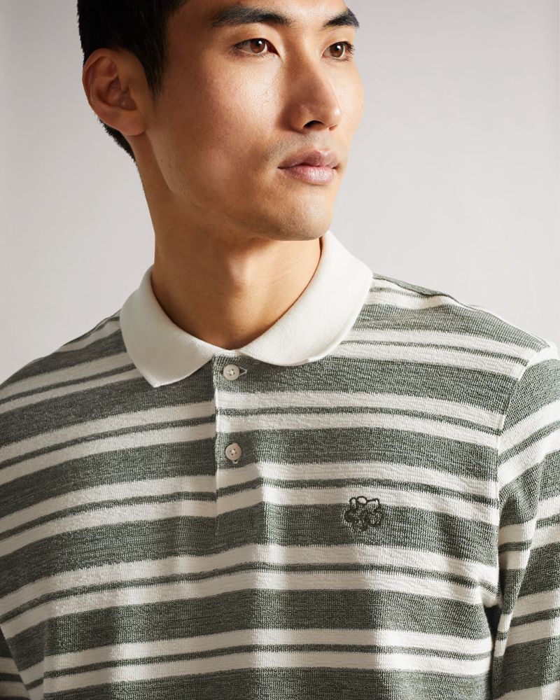 Ted Baker Stamhil Ls Striped Polo Blast Herr Gray | GMR-978253