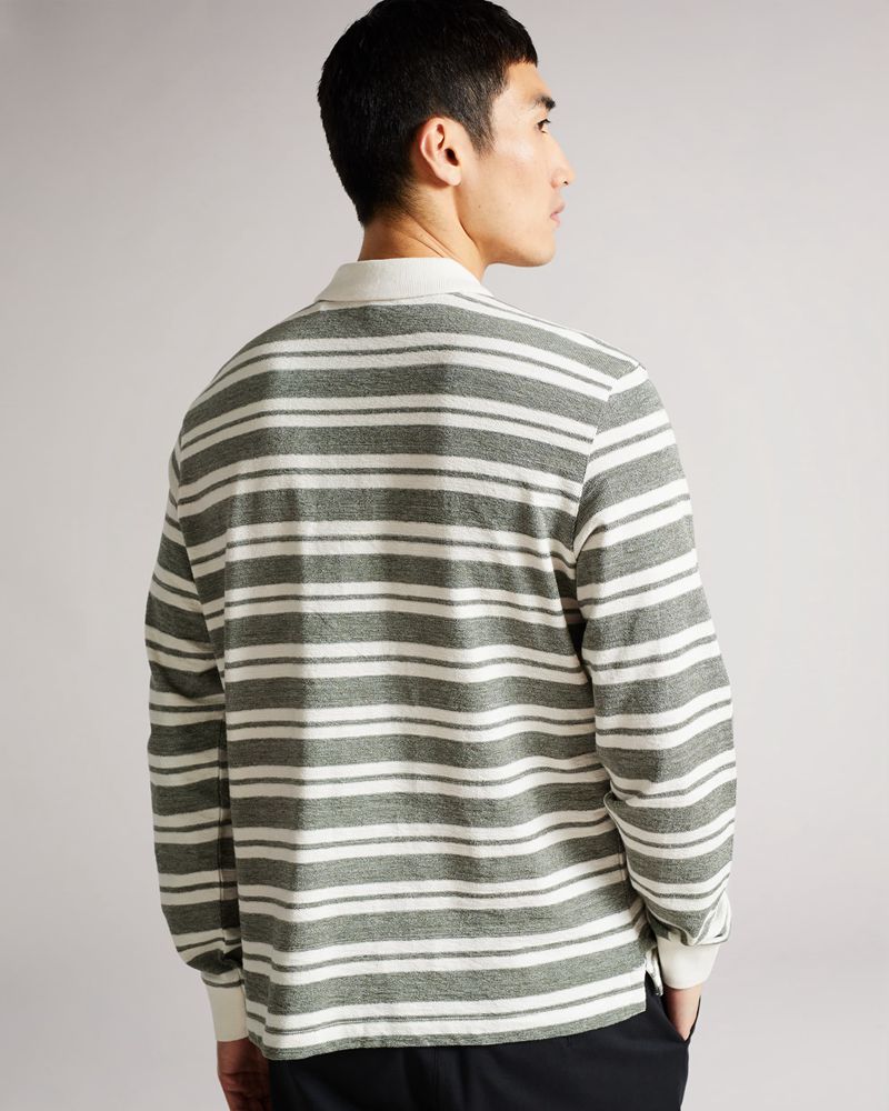 Ted Baker Stamhil Ls Striped Polo Blast Herr Gray | GMR-978253