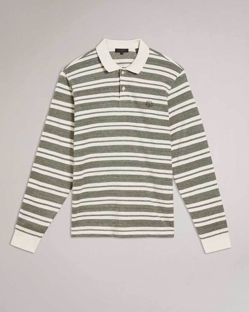 Ted Baker Stamhil Ls Striped Polo Blast Herr Gray | GMR-978253