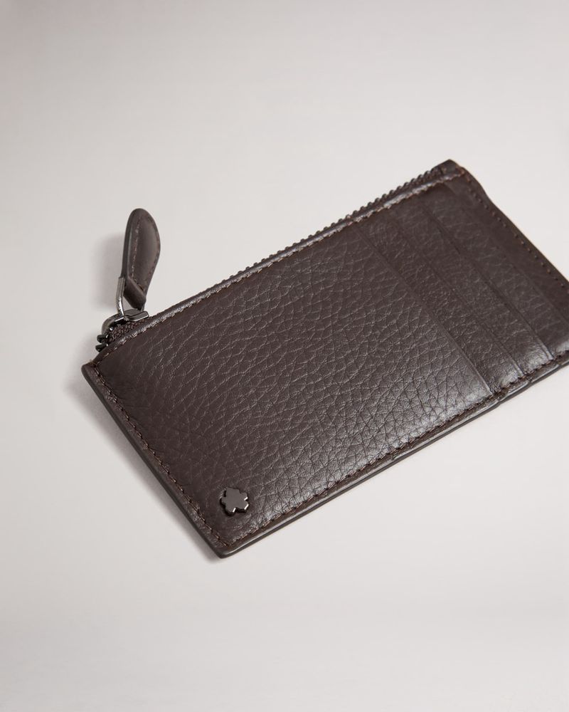 Ted Baker Steave Läder Cardholder With Coin Pocket Plånbok Herr Bruna | KJE-238706