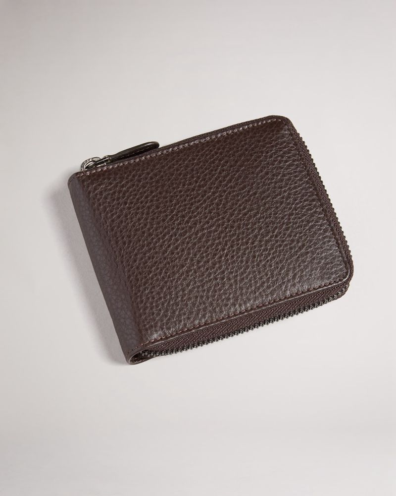 Ted Baker Stephen Zip Around Läder Bifold Plånbok Herr Bruna | PEF-315246