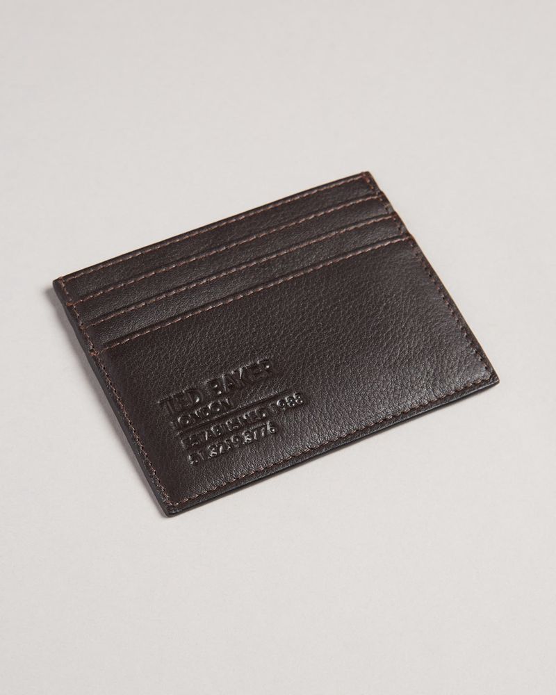 Ted Baker Steven Embossed Branded Card Holder Gift Set Plånbok Herr Bruna | ITC-394621