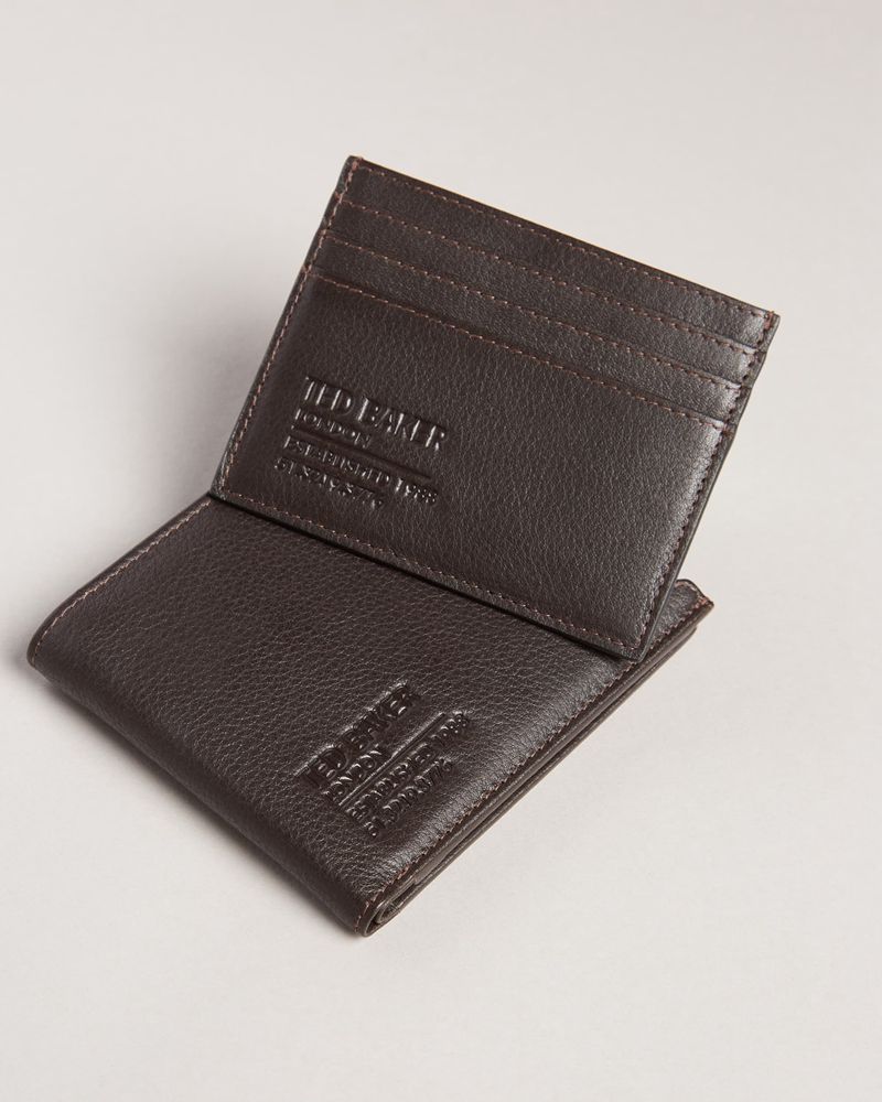 Ted Baker Steven Embossed Branded Card Holder Gift Set Plånbok Herr Bruna | ITC-394621
