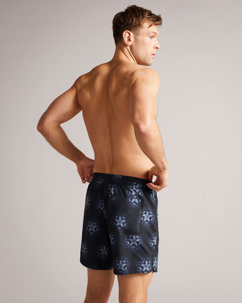 Ted Baker Strandd Circular Printed Swim Badkläder Herr Svarta | FGY-637845