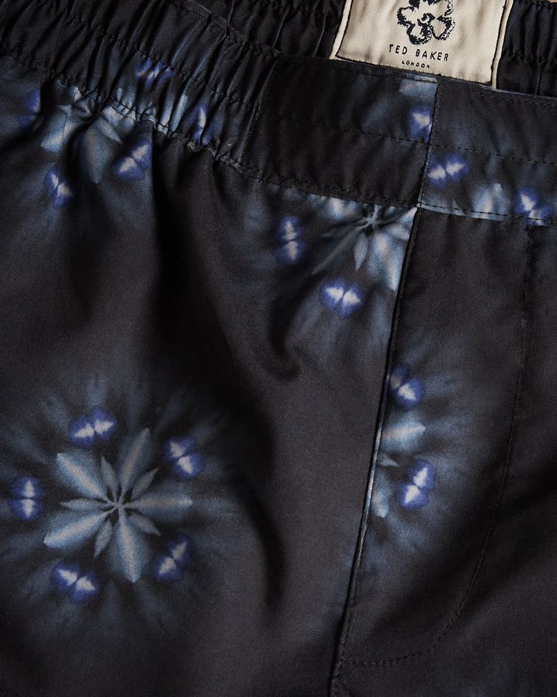 Ted Baker Strandd Circular Printed Swim Badkläder Herr Svarta | FGY-637845