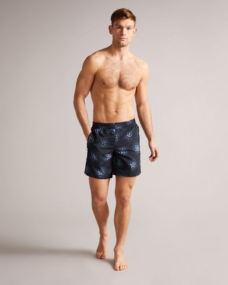 Ted Baker Strandd Circular Printed Swim Badkläder Herr Svarta | FGY-637845