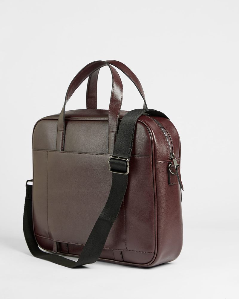 Ted Baker Strath Saffiano Läder Väska Herr Röda | XOS-784910