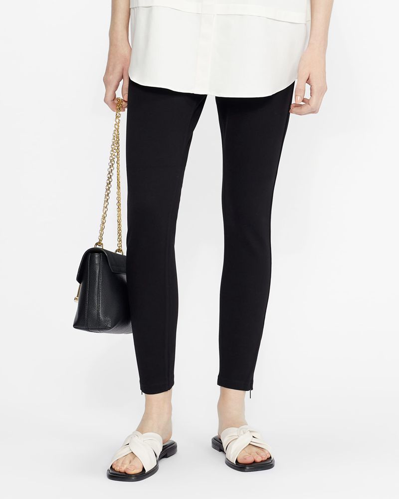 Ted Baker Strenti Skinny Zip Cuff Ponti Jeggings Byxor Dam Svarta | FBW-180945