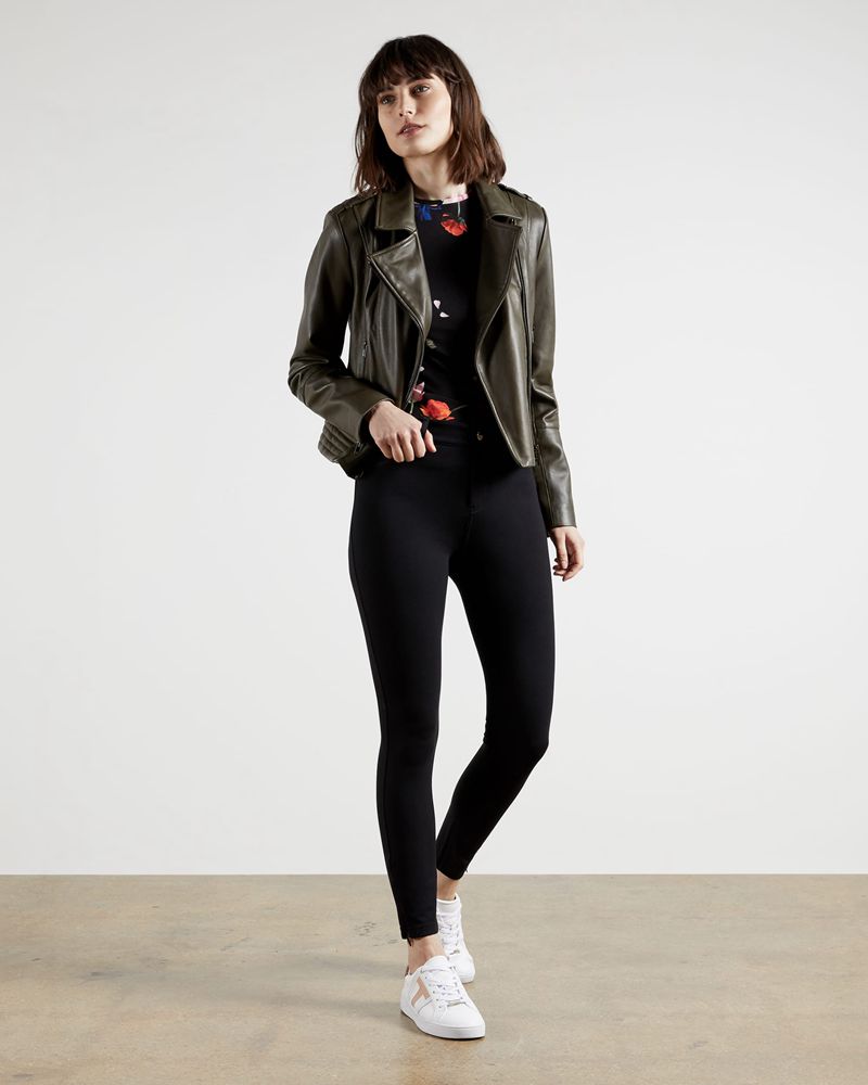 Ted Baker Strenti Skinny Zip Cuff Ponti Jeggings Byxor Dam Svarta | FBW-180945