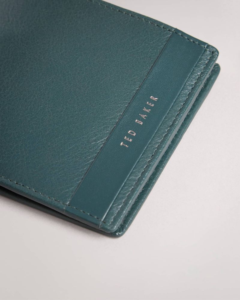 Ted Baker Stuert Läder Bifold Plånbok Herr Gröna | BPK-405763