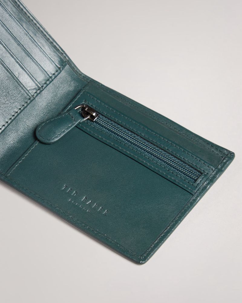 Ted Baker Stuert Läder Bifold Plånbok Herr Gröna | BPK-405763