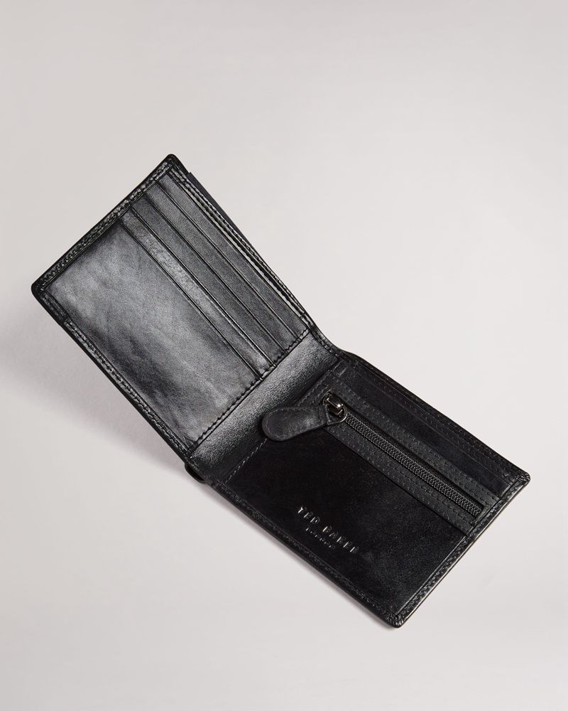 Ted Baker Stuert Läder Bifold Plånbok Herr Svarta | ULJ-753826