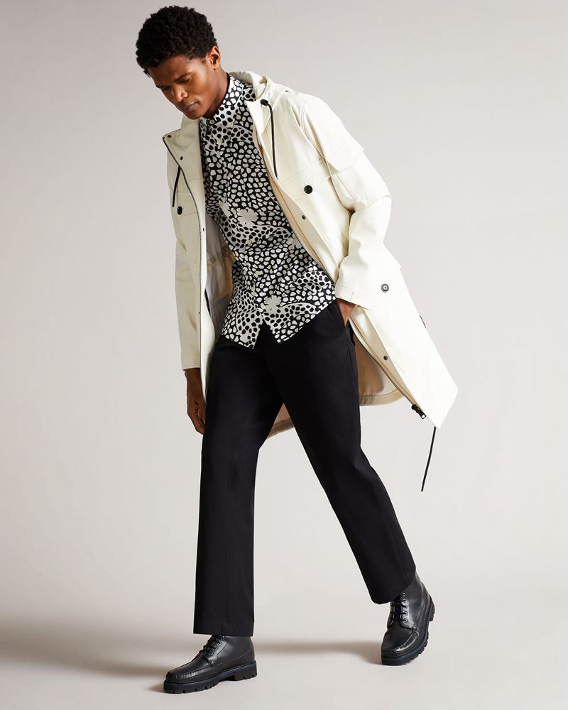 Ted Baker Sturton Sleeve Spot Mash Up Geometric Skjorta Herr Svarta | RFQ-427083
