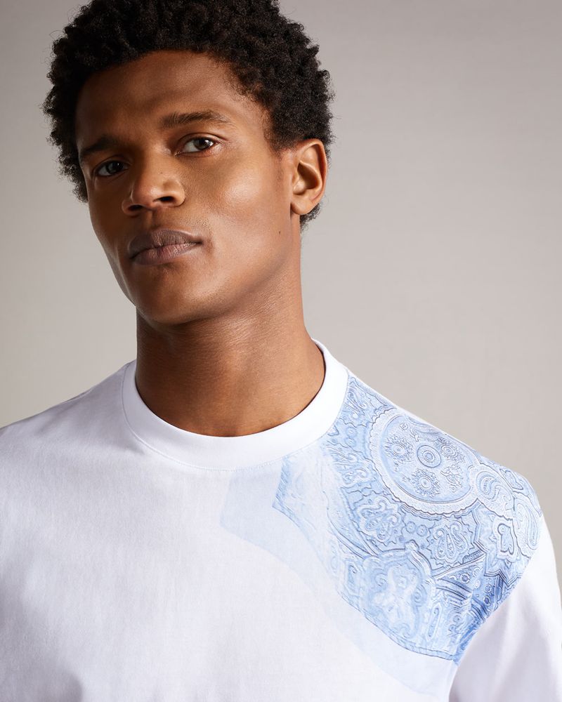 Ted Baker Sumatra Sleeve Placement Paisley Printed T Blast Herr Vita | HTO-986725