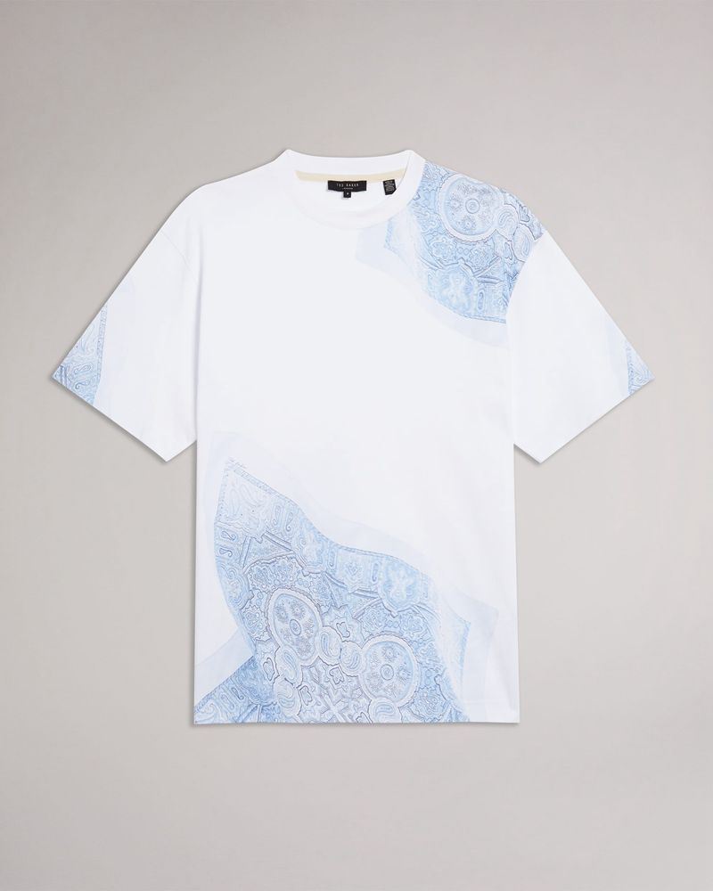 Ted Baker Sumatra Sleeve Placement Paisley Printed T Blast Herr Vita | HTO-986725