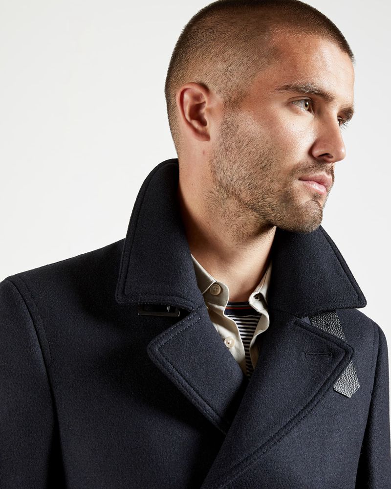 Ted Baker Summit Wool Pea Jacka Herr Marinblå | JOU-067948