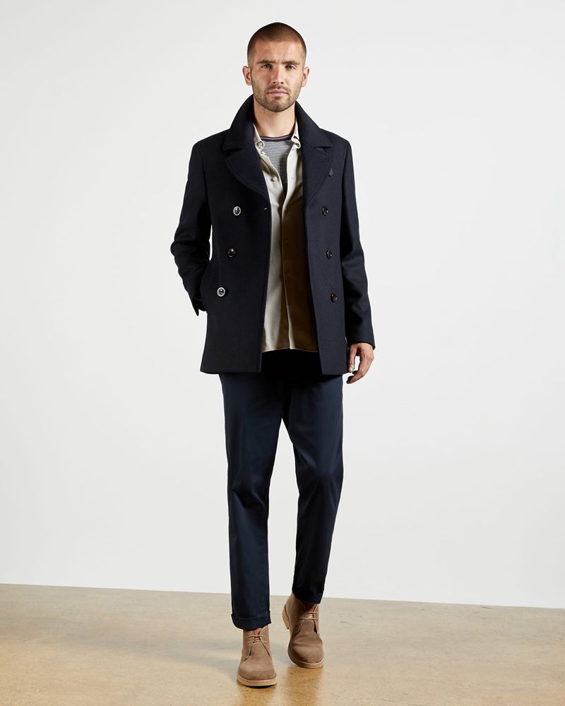 Ted Baker Summit Wool Pea Jacka Herr Marinblå | JOU-067948