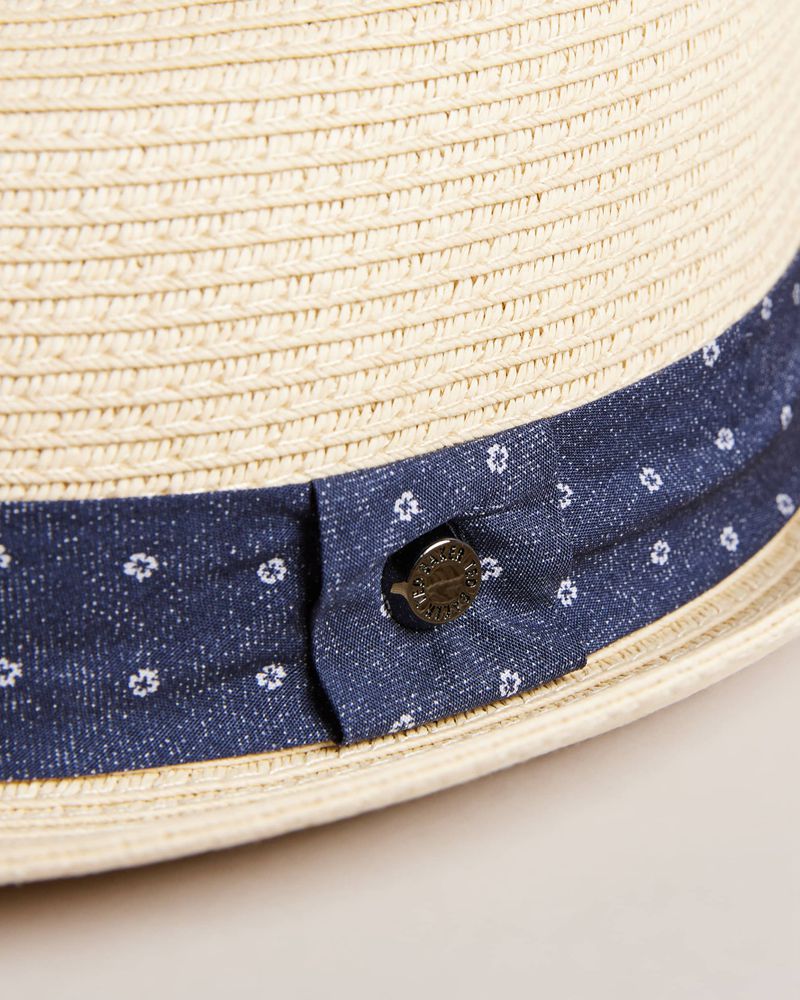 Ted Baker Swash Straw Trilby Hatt Herr Blå | CWZ-845913