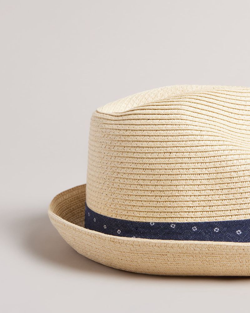 Ted Baker Swash Straw Trilby Hatt Herr Blå | CWZ-845913