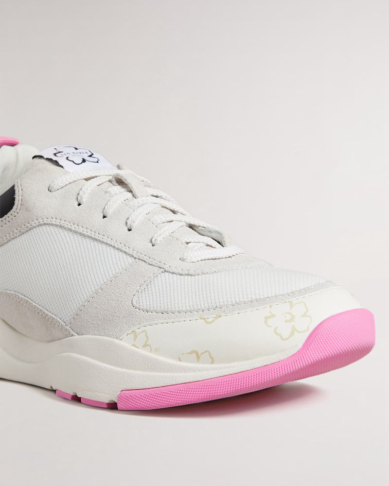 Ted Baker Tabbiy Magnolia Flower Tjock Sneakers Dam Vita | MTS-980647