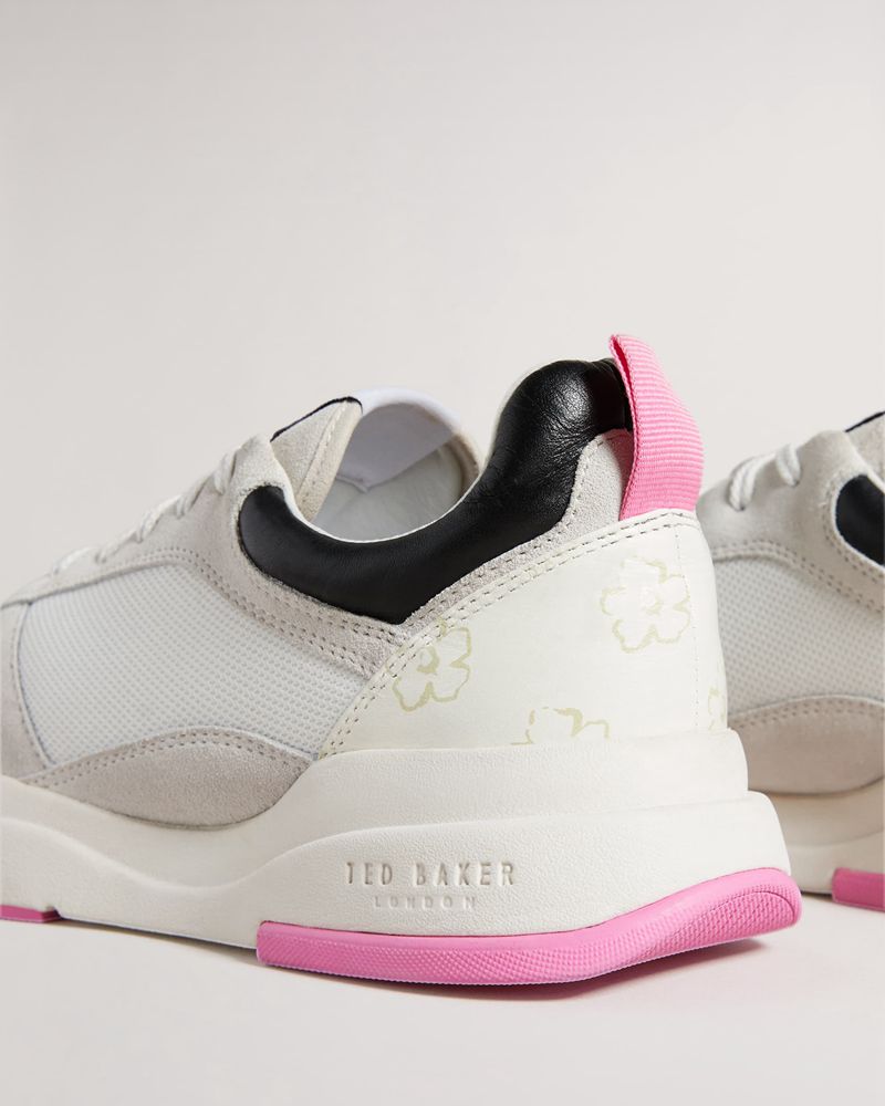 Ted Baker Tabbiy Magnolia Flower Tjock Sneakers Dam Vita | MTS-980647