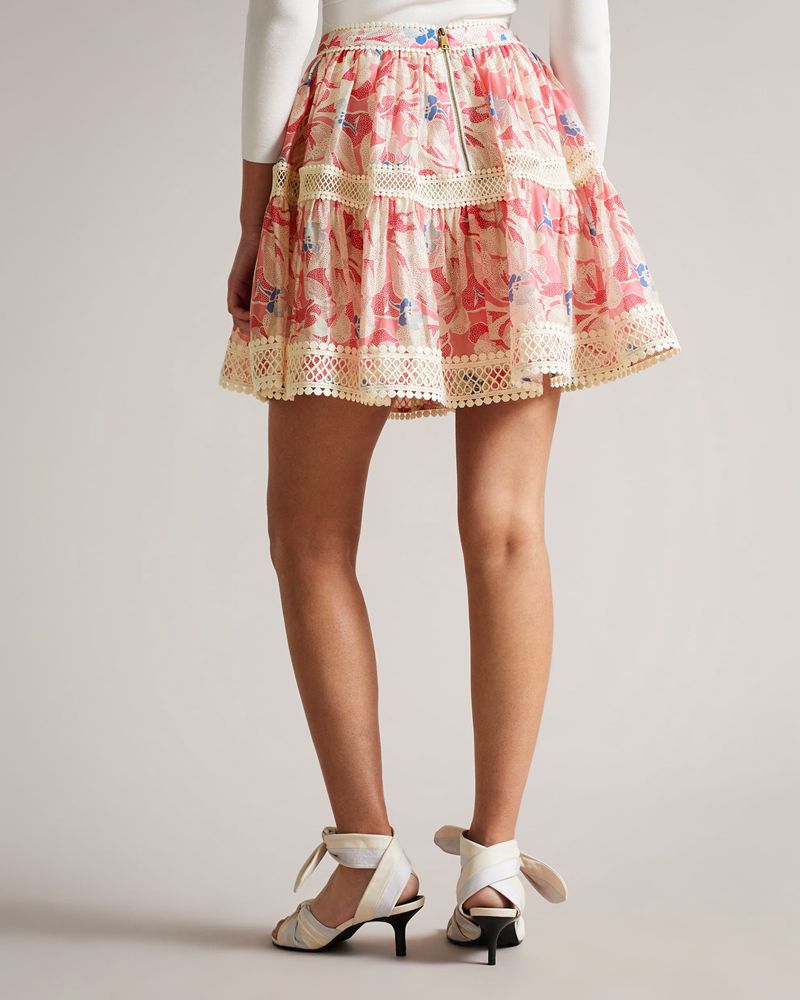 Ted Baker Tabita Full Mini With Spets Tape Kjolar Dam Rosa | MRB-073462