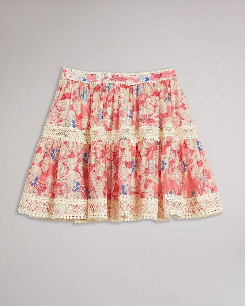 Ted Baker Tabita Full Mini With Spets Tape Kjolar Dam Rosa | MRB-073462