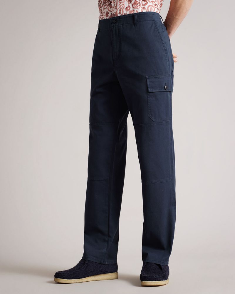 Ted Baker Tadlow Leyden Fit Cargo Trs Byxor Herr Marinblå | PJH-539406