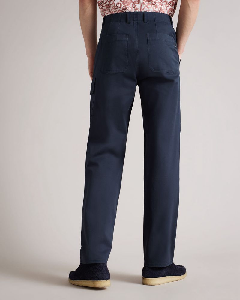 Ted Baker Tadlow Leyden Fit Cargo Trs Byxor Herr Marinblå | PJH-539406