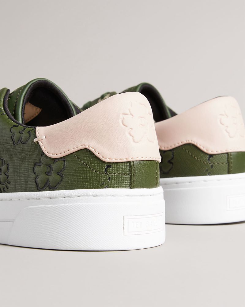 Ted Baker Taliy Magnolia Flower Cupsole Sneakers Dam Gröna | HYS-349206