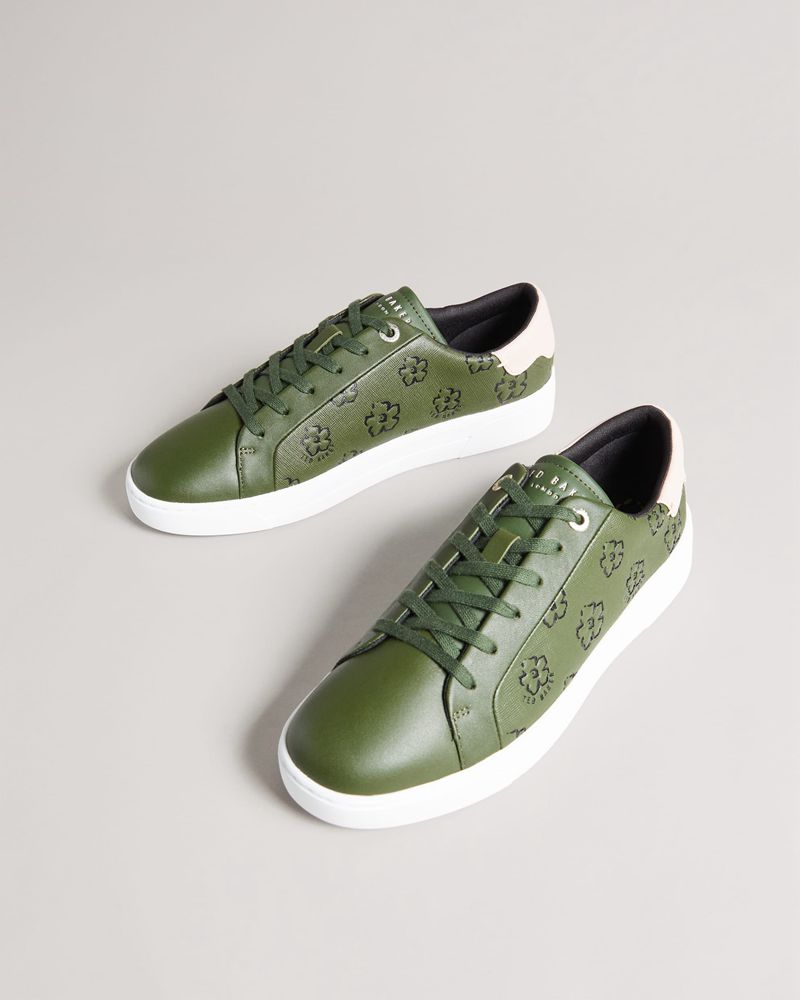 Ted Baker Taliy Magnolia Flower Cupsole Sneakers Dam Gröna | HYS-349206