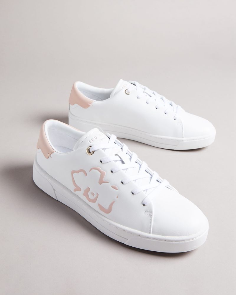 Ted Baker Tarliah Magnolia Flower Placement Cupsole Sneakers Dam Vita Rosa | URD-580627