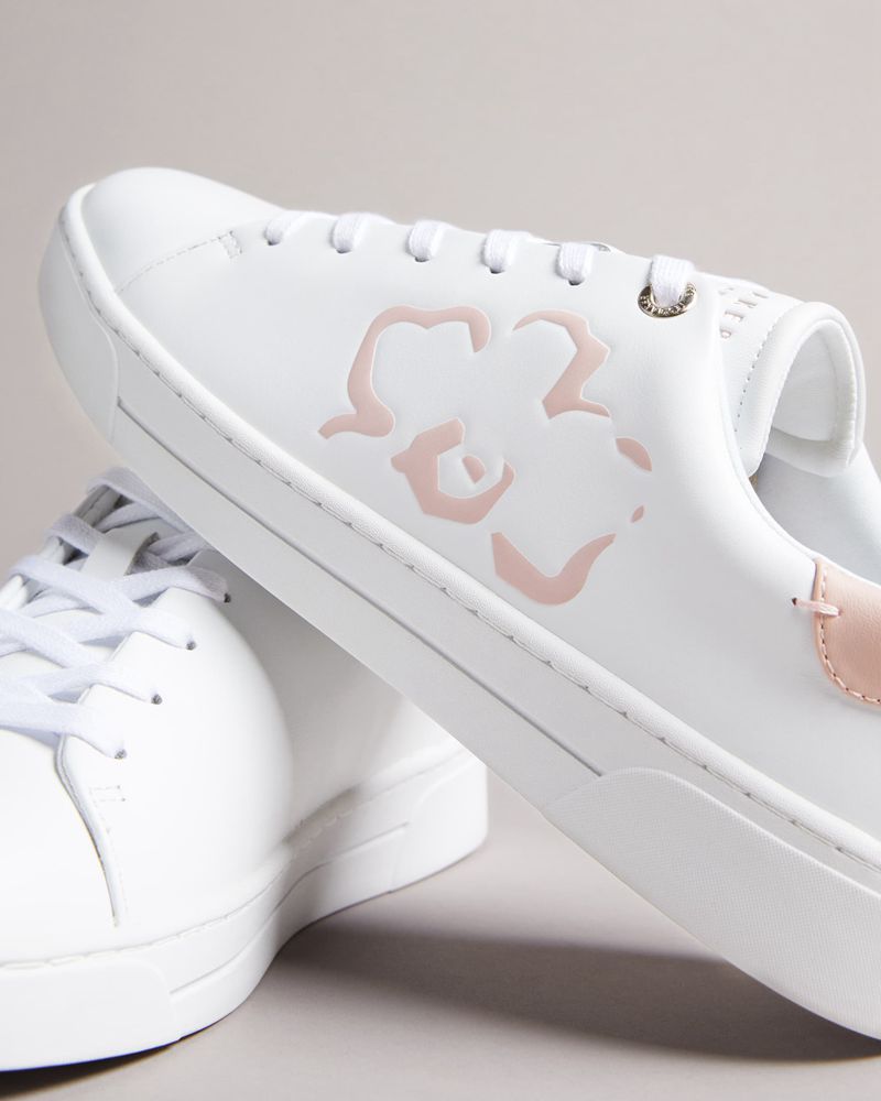 Ted Baker Tarliah Magnolia Flower Placement Cupsole Sneakers Dam Vita Rosa | URD-580627
