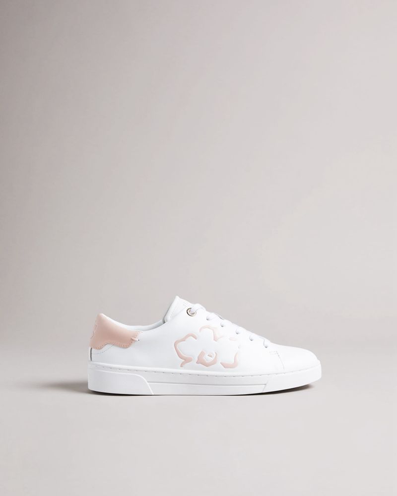 Ted Baker Tarliah Magnolia Flower Placement Cupsole Sneakers Dam Vita Rosa | URD-580627