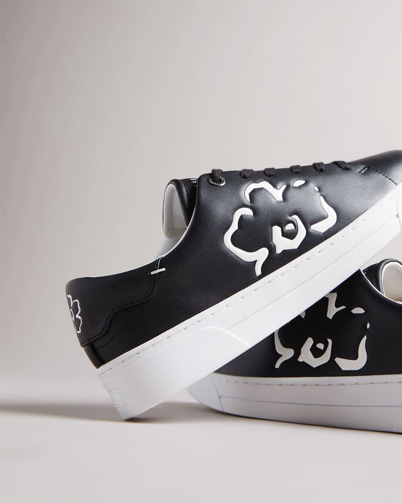 Ted Baker Tarliah Magnolia Flower Placement Cupsole Sneakers Dam Svarta | XQA-178643