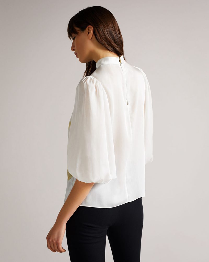 Ted Baker Taylahh With Collar And Balloon Sleeve Blast Dam Vita | YWM-713492