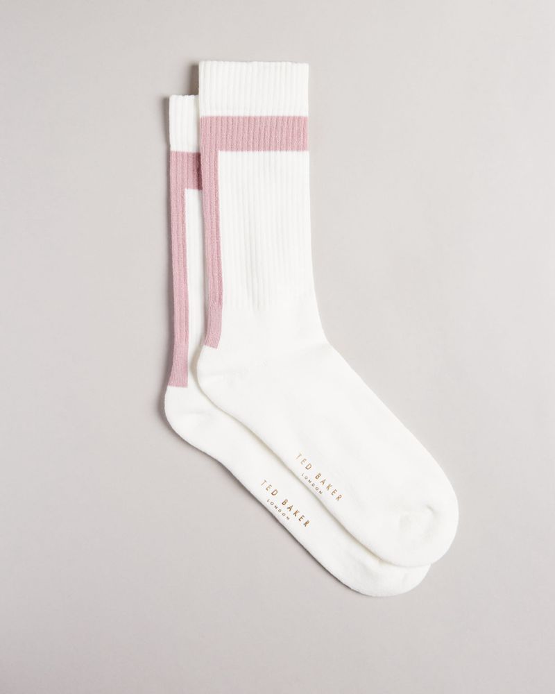 Ted Baker Teesok T Placement Strumpor Herr Vita | BVA-407158