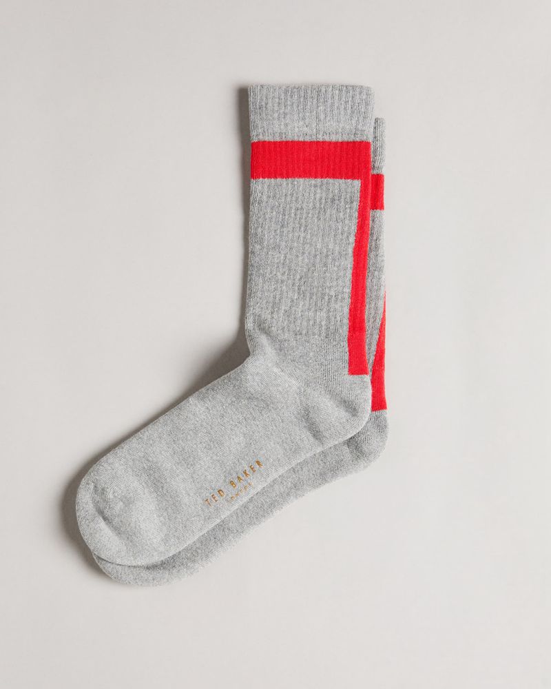 Ted Baker Teesok T Placement Strumpor Herr Gray | NPF-149265