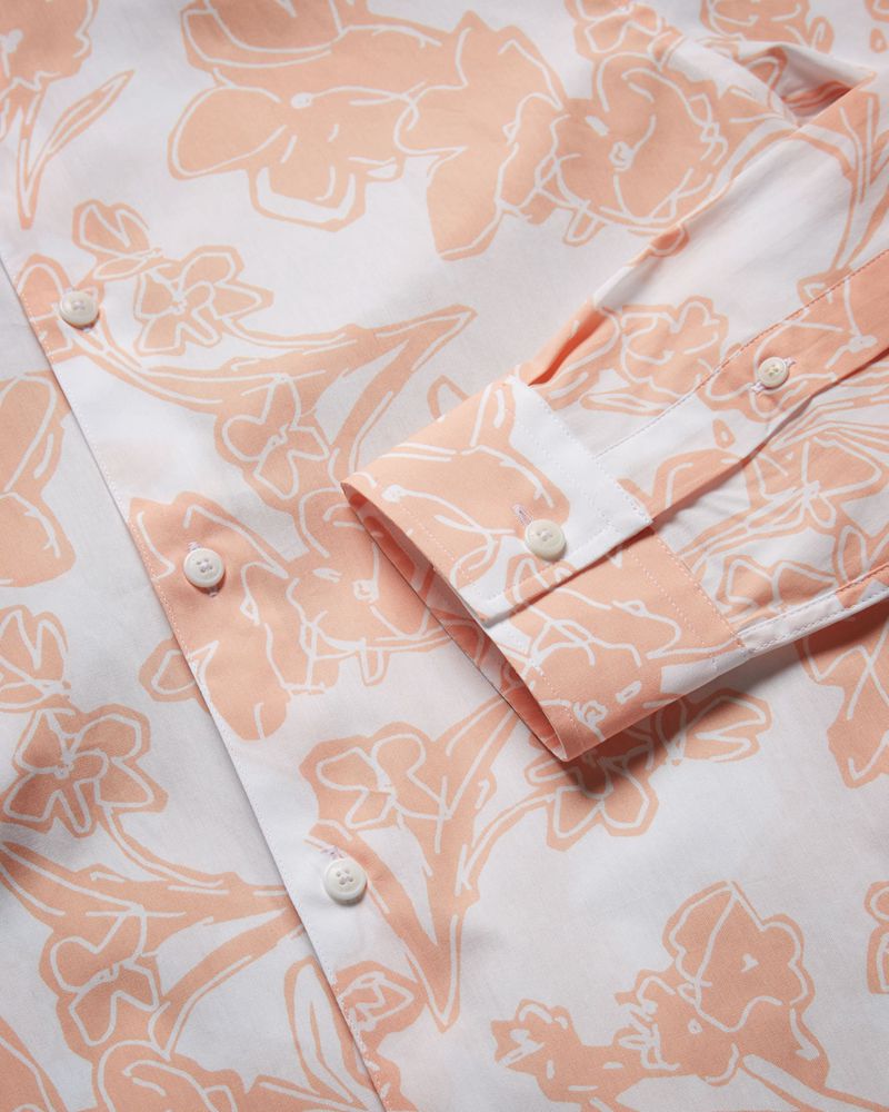 Ted Baker Tello Long Sleeve Allover Floral Printed Skjorta Herr Rosa | WYZ-780942